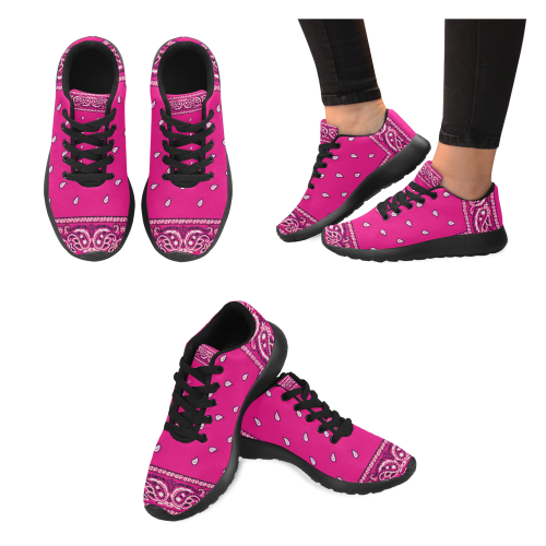 KERCHIEF PATTERN PINK Women's Running Shoes/Large Size (Model 020)