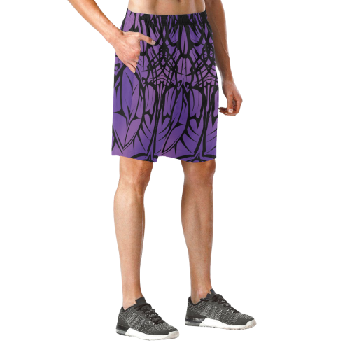 Purple Tribal Shorts Men's All Over Print Elastic Beach Shorts (Model L20)