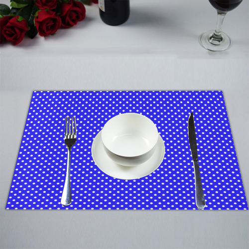 Blue polka dots Placemat 14’’ x 19’’ (Set of 6)