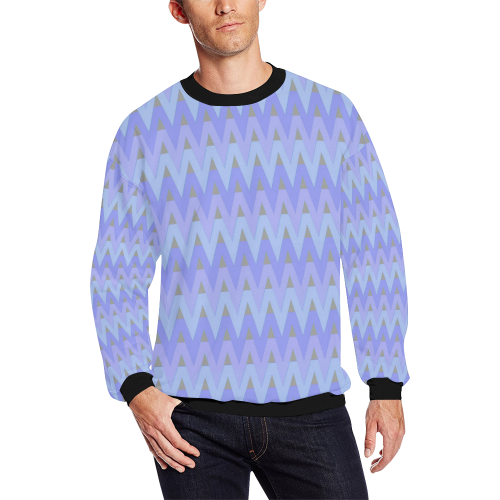 Winter Chevrons All Over Print Crewneck Sweatshirt for Men (Model H18)