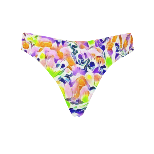 Floral Summer Greetings 1B  by JamColors Women's All Over Print Thongs (Model L30)