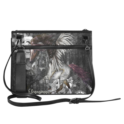 Aweswome steampunk horse with wings Slim Clutch Bag (Model 1668)