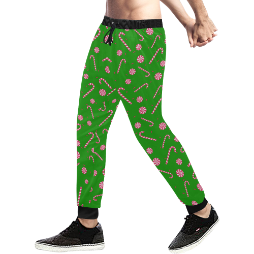 Candy CANE Men's All Over Print Sweatpants/Large Size (Model L11)