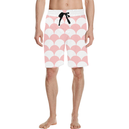 Abstract  pattern - pink and white. Men's All Over Print Casual Shorts (Model L23)