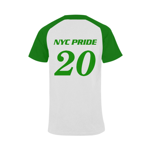 NYC Pride 20 White/Green Big Men's Raglan T-shirt Big Size (USA Size) (Model T11)