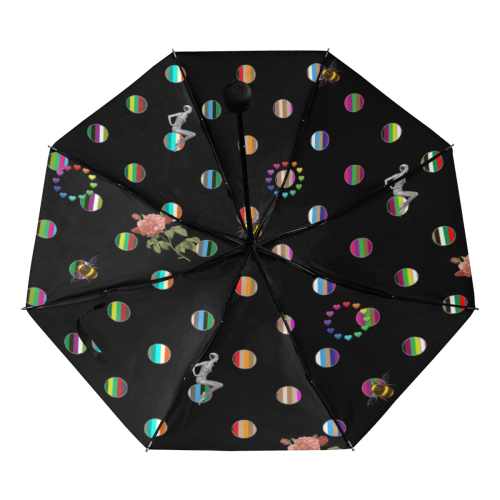 Rainbow Polka Anti-UV Foldable Umbrella (Underside Printing) (U07)
