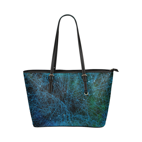 System Network Connection Leather Tote Bag/Small (Model 1651)