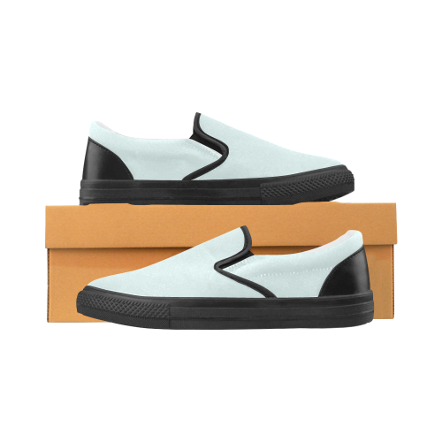 Ultra Light Seafoam Blue Men's Slip-on Canvas Shoes (Model 019)