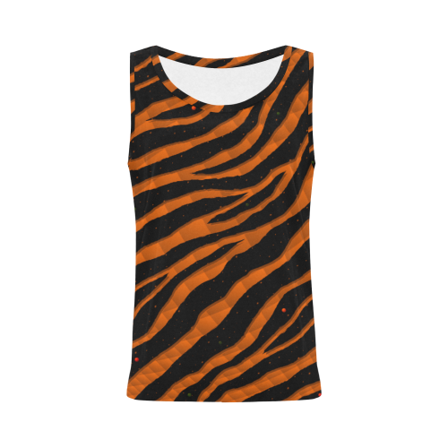 Ripped SpaceTime Stripes - Orange All Over Print Tank Top for Women (Model T43)