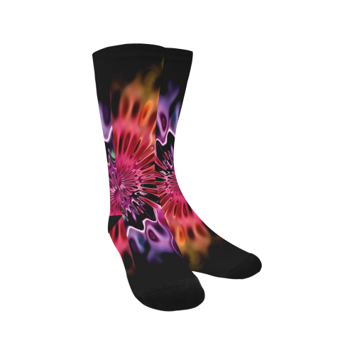 Magic Flower Flames Fractal - Psychedelic Colors Trouser Socks (For Men)