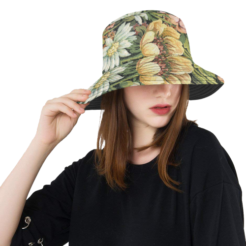 grandma's comfy floral couch 2 All Over Print Bucket Hat