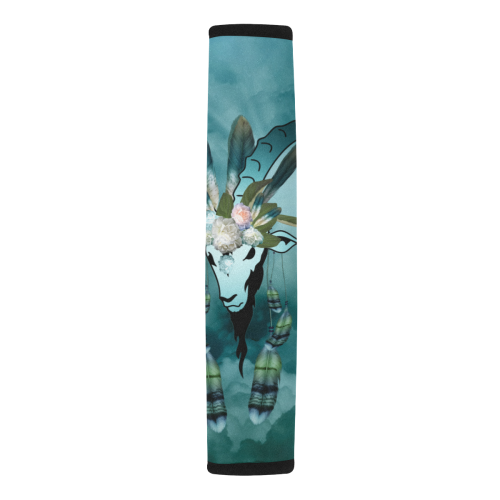 The billy goat with feathers and flowers Car Seat Belt Cover 7''x12.6''