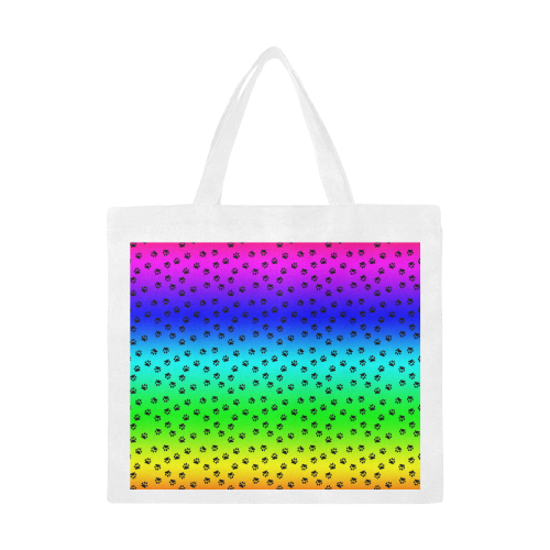rainbow with black paws Canvas Tote Bag/Large (Model 1702)