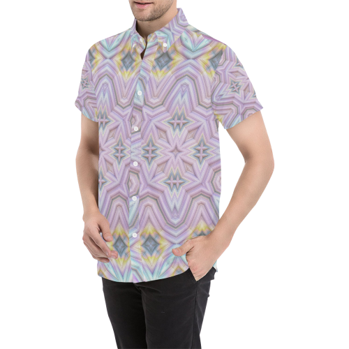 Pastels Men's All Over Print Short Sleeve Shirt (Model T53)