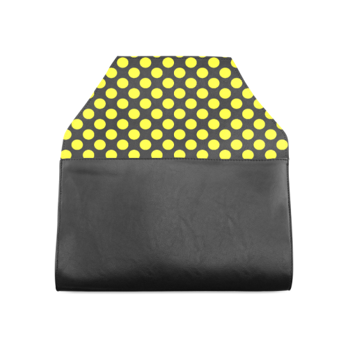 Yellow Polka Dots on Black Clutch Bag (Model 1630)