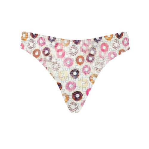 Donuts Pattern by K.Merske Women's All Over Print Thongs (Model L30)