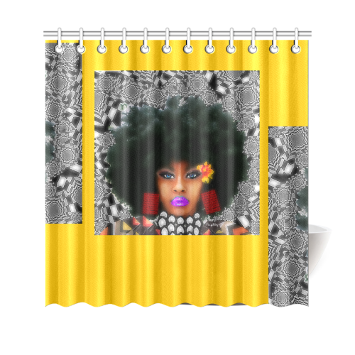 FUEL UP SHO CUR YELLO Shower Curtain 69"x70"