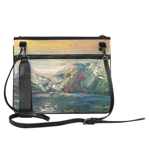 Mountains painting Slim Clutch Bag (Model 1668)