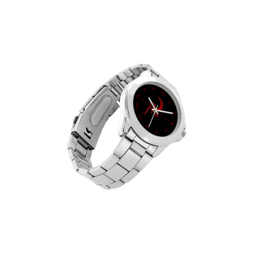 Red Queen Logo Red Numbers Unisex Stainless Steel Watch(Model 103)