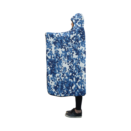 Digital Blue Camouflage Hooded Blanket 50''x40''