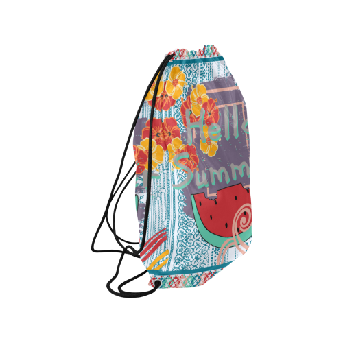 Tropic Like It's Hot Hello Summer Medium Drawstring Bag Model 1604 (Twin Sides) 13.8"(W) * 18.1"(H)