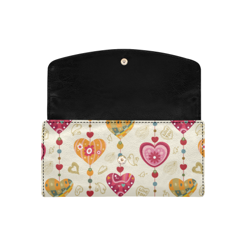 color heart vector free Women's Flap Wallet (Model 1707)