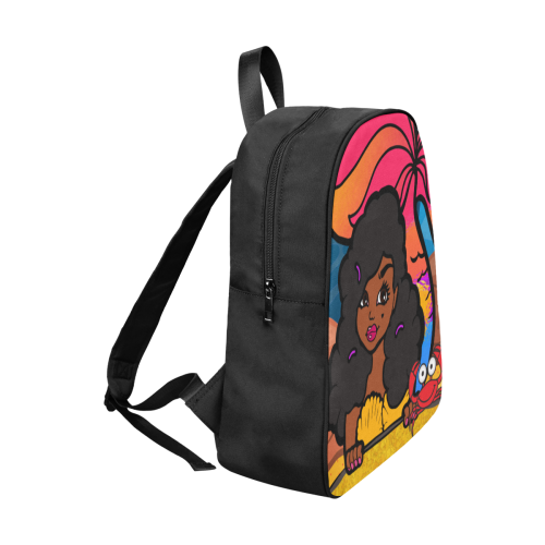 Black Little Mermaid Bookbag 1 Fabric School Backpack (Model 1682) (Large)