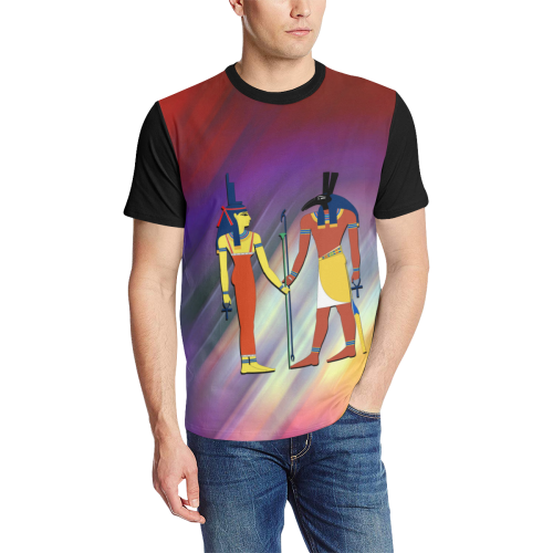 Egyptian Pharaohs الفراعنة المصريين Men's All Over Print T-Shirt (Solid Color Neck) (Model T63)