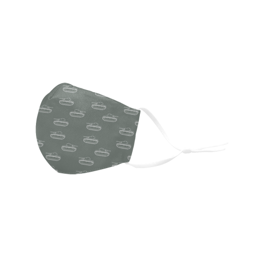 grey military tank pattern 3D Mouth Mask with Drawstring (60 Filters Included) (Model M04) (Non-medical Products)