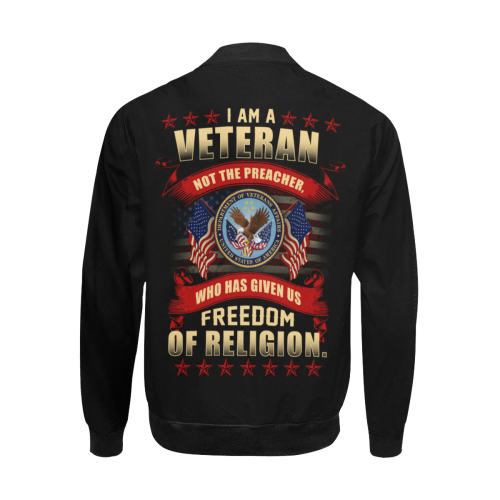 i am a veteran, not the preacher , who has given us freedom of religion All Over Print Bomber Jacket for Men (Model H31)