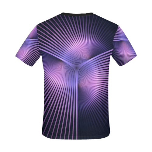 Purple Rays All Over Print T-Shirt for Men/Large Size (USA Size) Model T40)