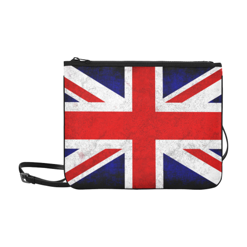 United Kingdom Union Jack Flag - Grunge 2 Slim Clutch Bag (Model 1668)