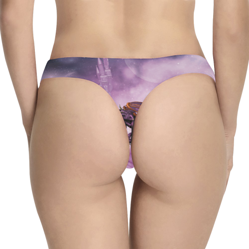 Wonderful violet dragon Women's All Over Print Thongs (Model L30)