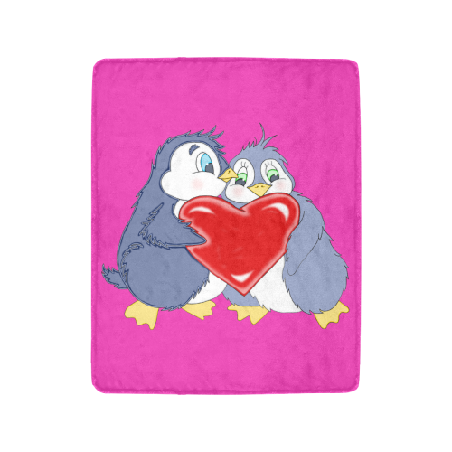 Penguin Love Pink Ultra-Soft Micro Fleece Blanket 40"x50"
