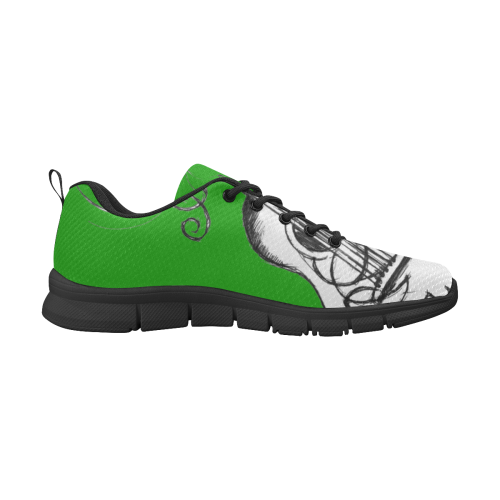 violao arte meu green Women's Breathable Running Shoes/Large (Model 055)