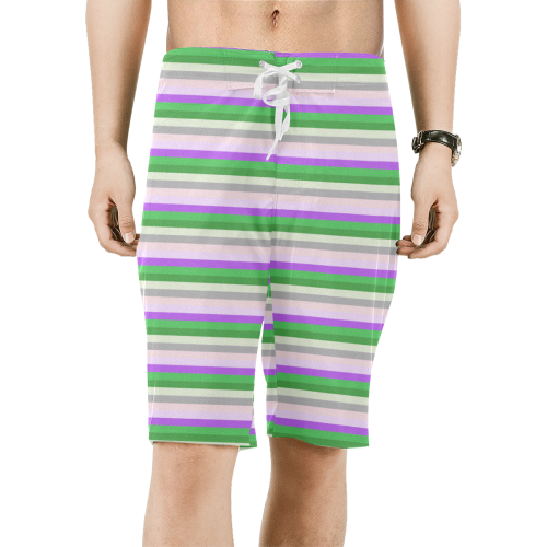Fun Stripes 2 Men's All Over Print Board Shorts (Model L16)