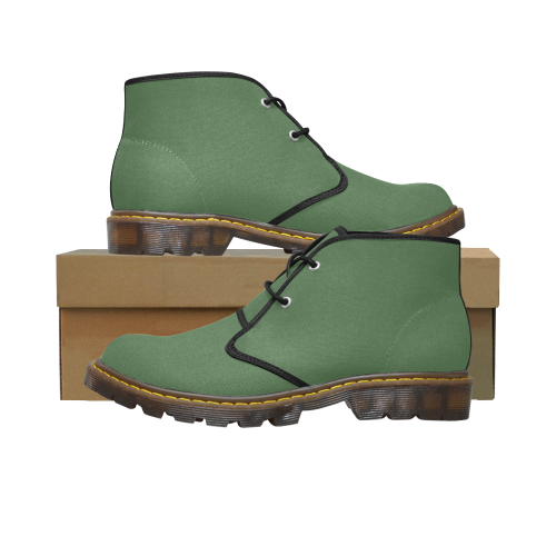 color artichoke green Men's Canvas Chukka Boots (Model 2402-1)