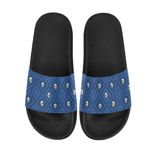 Funny little Skull pattern, blue by JamColors Women's Slide Sandals (Model 057)