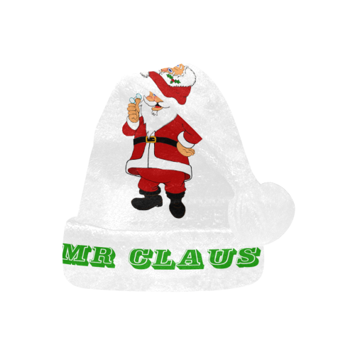 MR CLAUS White/Green Santa Hat