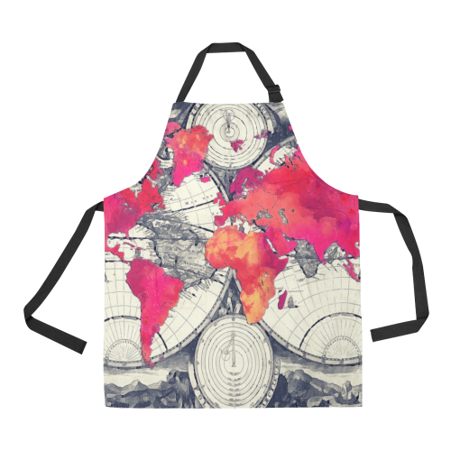 world map 28 All Over Print Apron