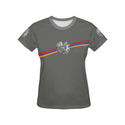 coat of arms of Armenia Հայաստանի զինանշանը All Over Print T-shirt for Women/Large Size (USA Size) (Model T40)