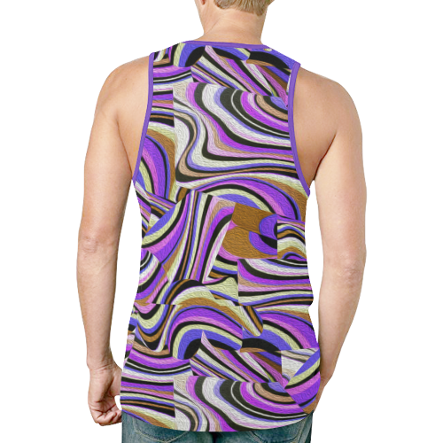Groovy Retro Renewal - Purple Waves New All Over Print Tank Top for Men (Model T46)