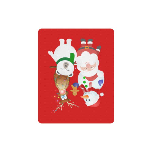 Christmas Gingerbread, Snowman, Santa Claus Red Rectangle Mousepad