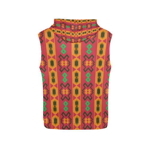 Tribal shapes in retro colors (2) All Over Print Sleeveless Hoodie for Men (Model H15)