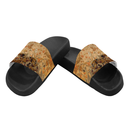 Wonderful decorative floral design Men's Slide Sandals (Model 057)
