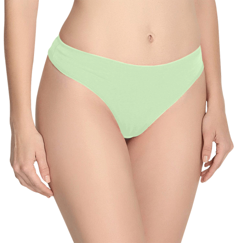 color tea green Women's All Over Print Thongs (Model L30)