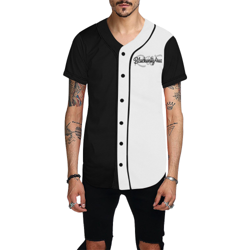 New Black & White By Rw All Over Print Baseball Jersey for Men (Model T50)