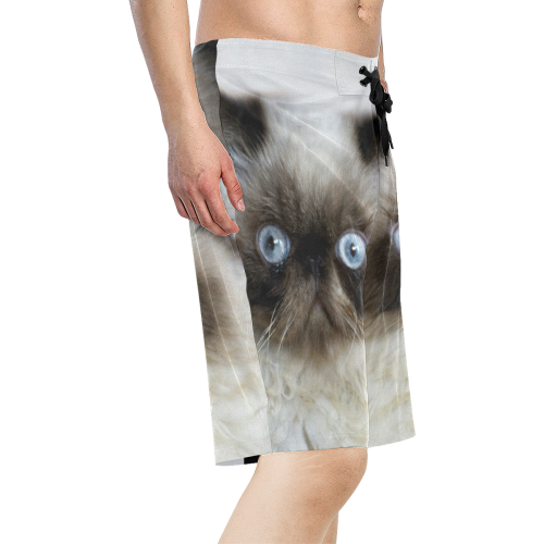 Funny Cat Men's All Over Print Board Shorts (Model L16)