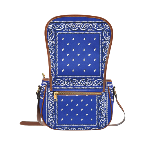 KERCHIEF PATTERN BLUE Saddle Bag/Large (Model 1649)