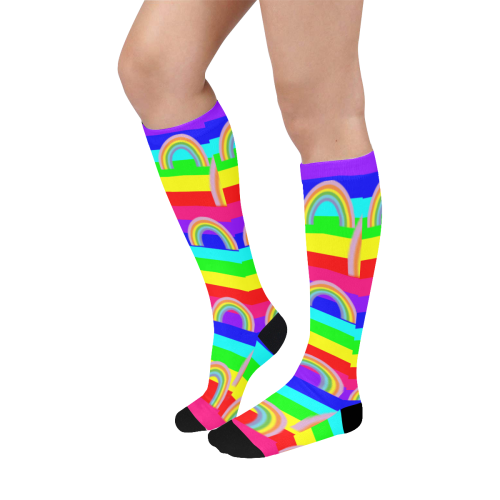rainbowsspatternsstripesovercalfsocks Over-The-Calf Socks